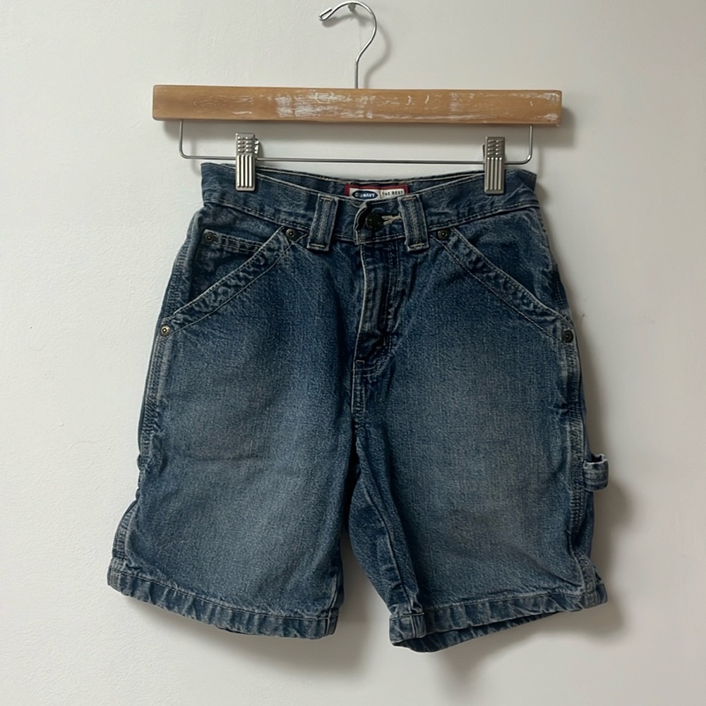 OLD NAVY Dark Wash Carpenter Style Denim Shorts,Boys Size 6x/7